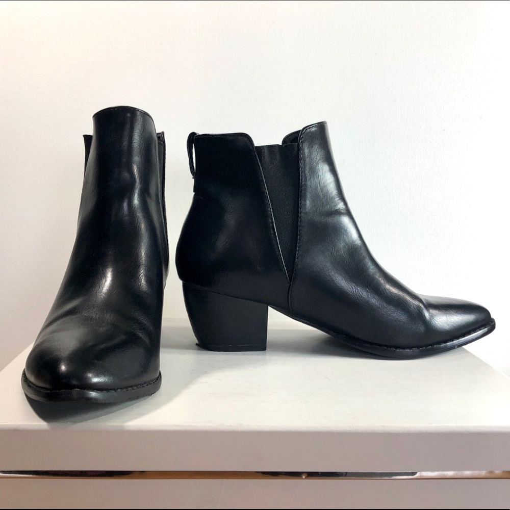 Vegan leather ankle booty